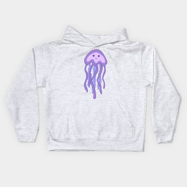 Purple Jellyfish Kids Hoodie by Aesthetically Saidie